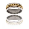 Bague Acier Argent Doré pour Homme ROYAL