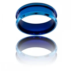Bague Anneau Fashion d'Homme Acier Bleu