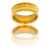 Bague Anneau Fashion Homme en Acier Doré