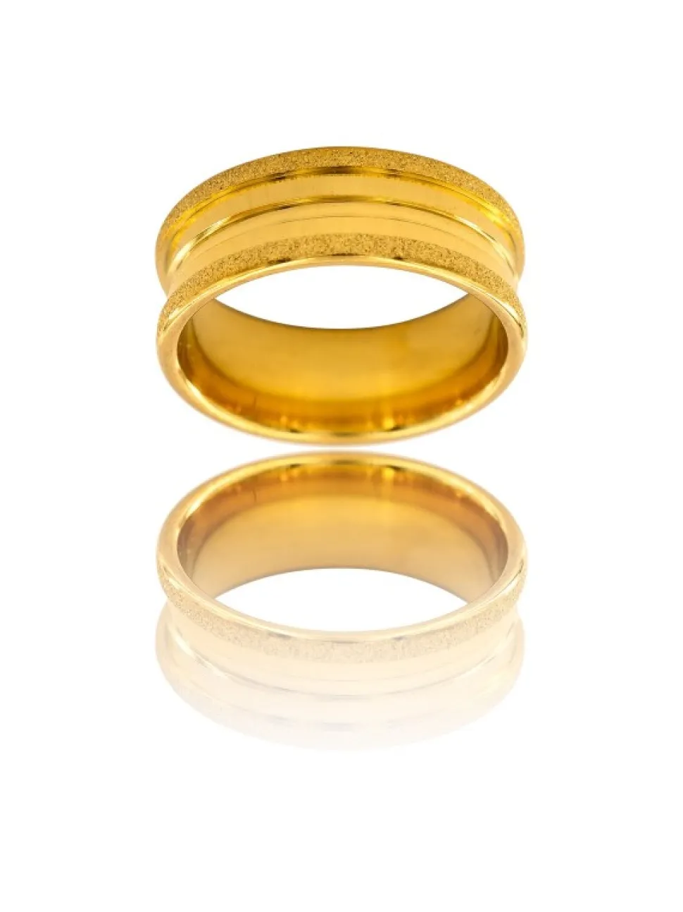 Bague Anneau Fashion Homme en Acier Doré