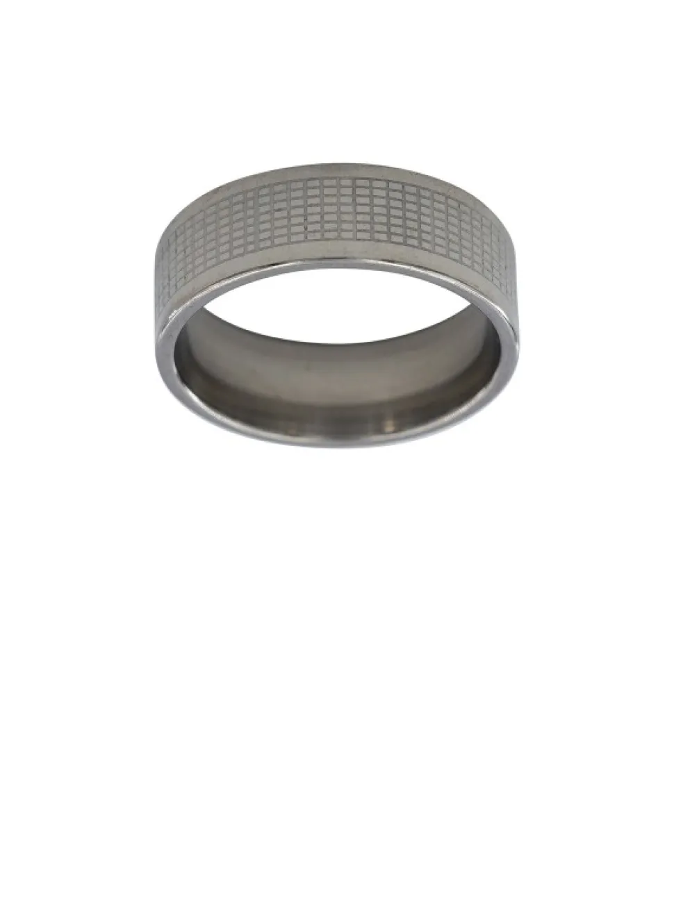 Bague Anneau Homme Acier Couleur Argenté