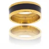 Bague Anneau Homme Acier Doré LACA