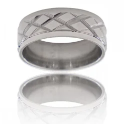 Bague Anneau Homme Acier DELTA