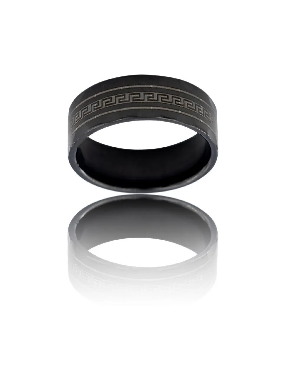 Bague Anneau Homme Acier Noir
