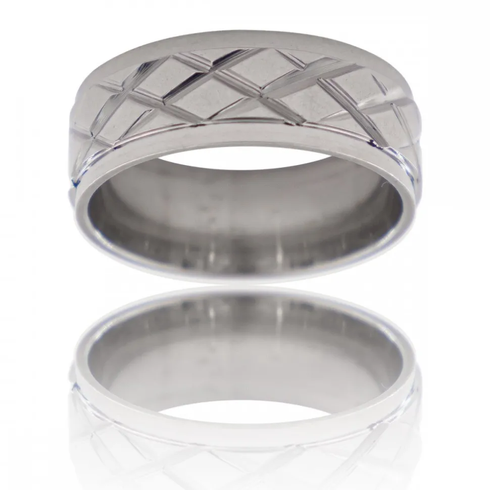 Bague Anneau Homme Acier DELTA