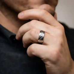 Bague Anneau Homme Acier DELTA