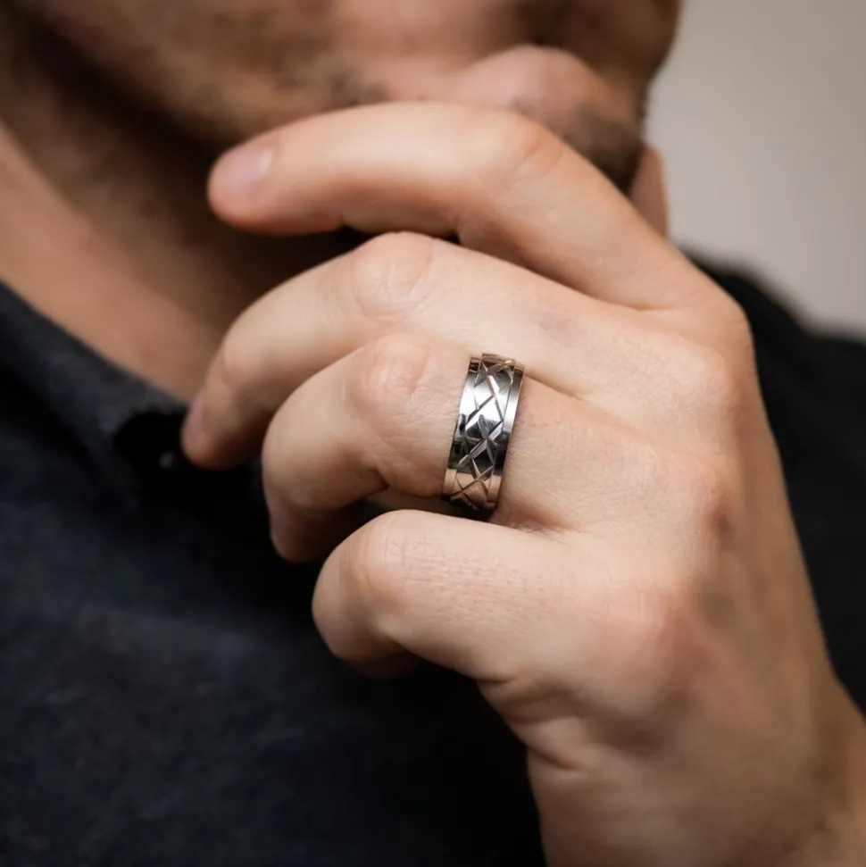 Bague Anneau Homme Acier DELTA