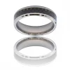 Bague Anneau Homme Carbone et Acier ALIX