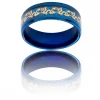 Bague Anneau Homme en Acier Bleu Dragon