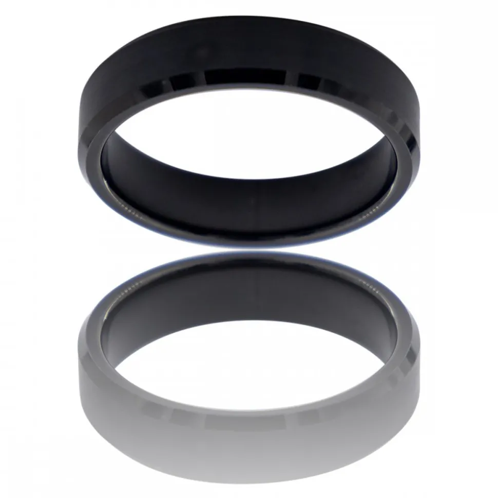 Bague Anneau Homme en Acier noir ILEX