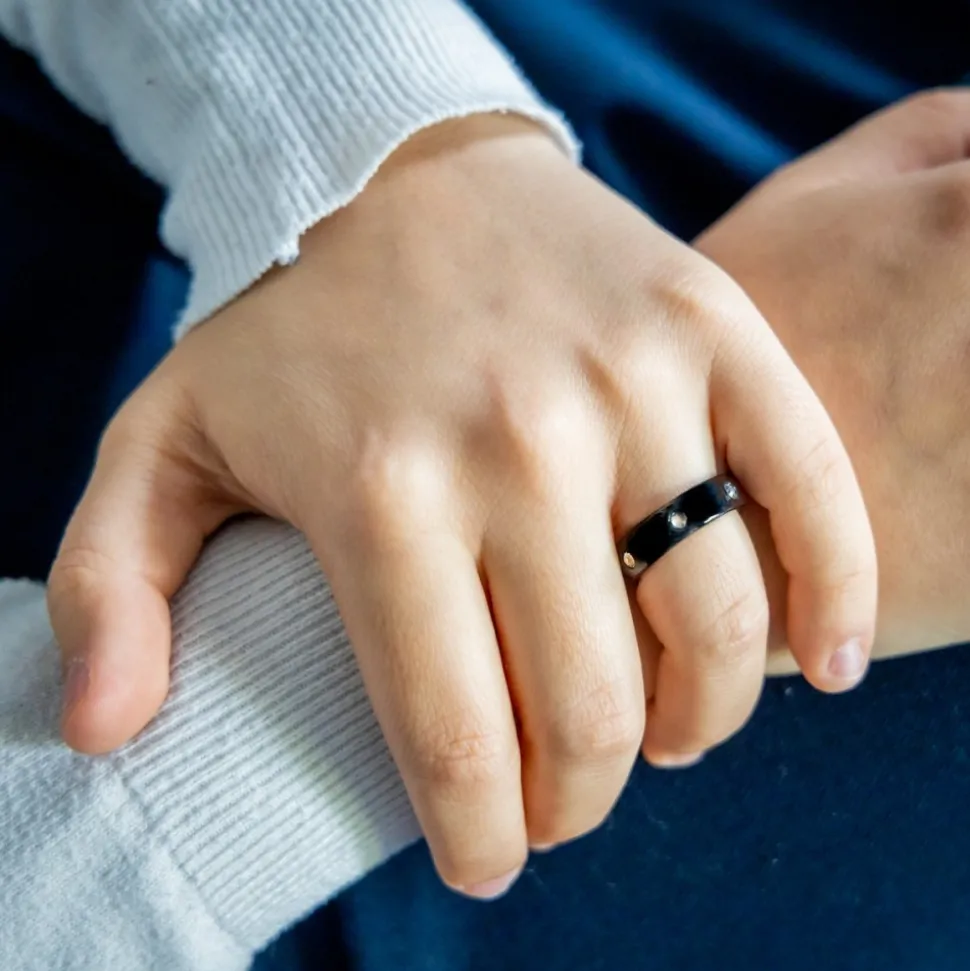 Bague Anneau Homme en Acier