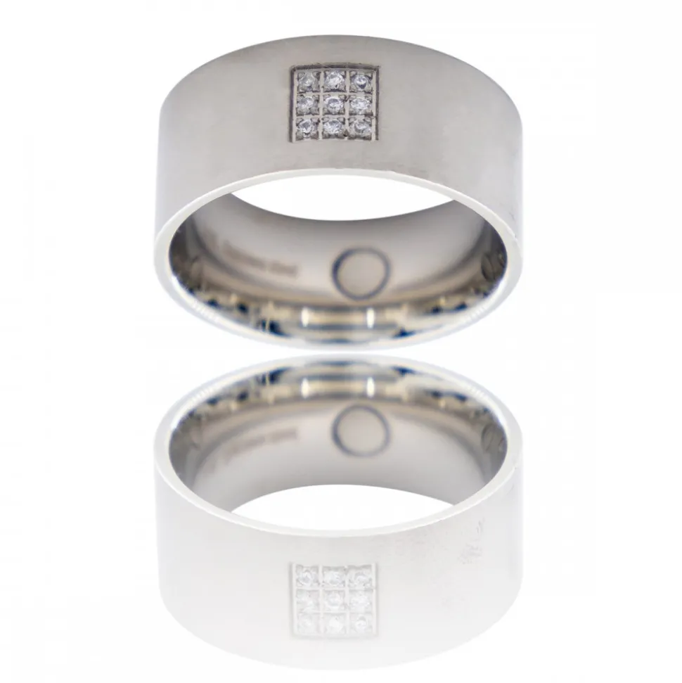 Bague Anneau Homme fashion en Acier Zirconium IBERIS