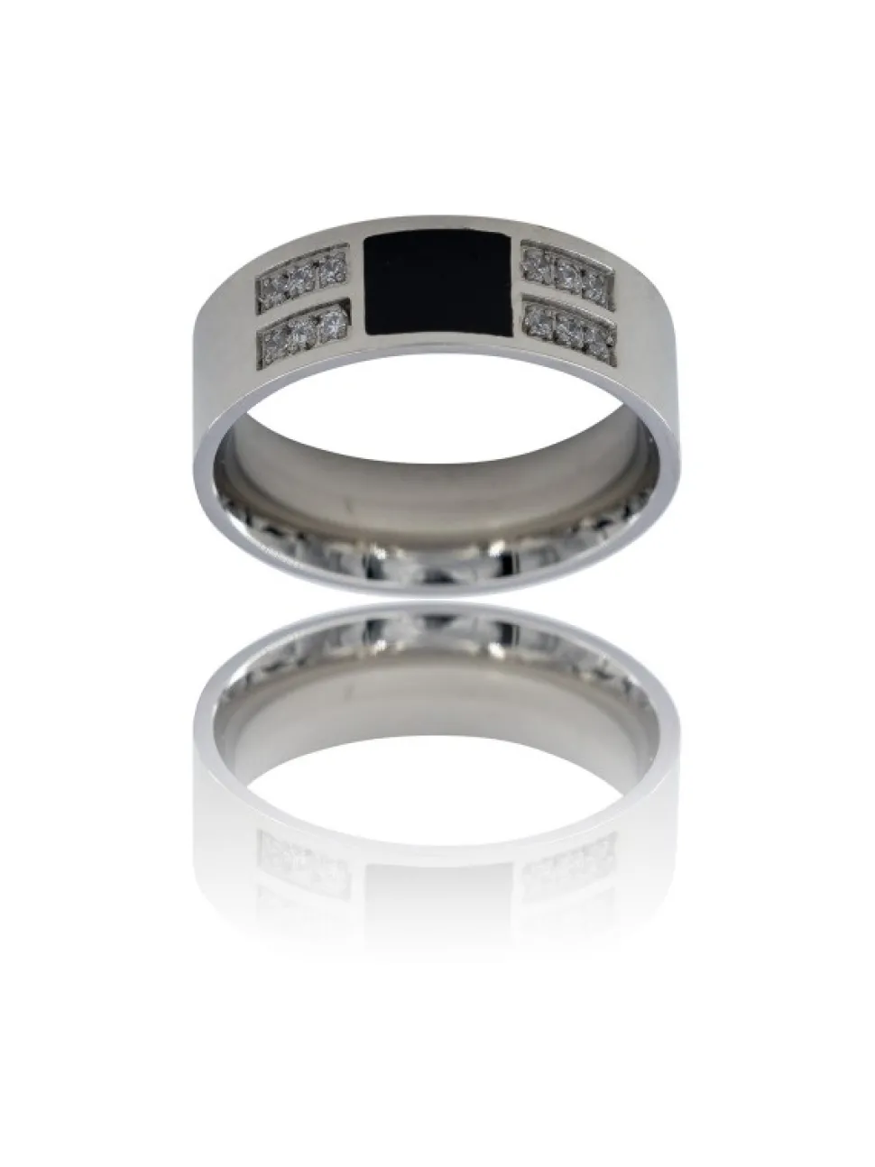 Bague Anneau pour Homme Acier Argenté
