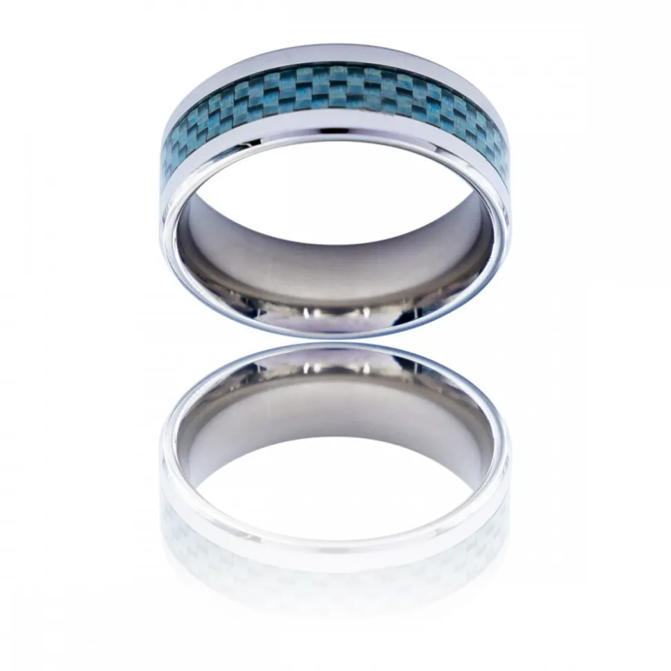 Bague Anneau pour Homme Acier Carbone
