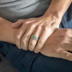 Bague Anneau pour Homme Acier Carbone