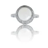 Bague Femme Acier avec Perle Ornée Zirconium