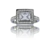 Bague Femme Acier Ornée avec Zirconium