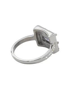 Bague Femme Acier Ornée avec Zirconium