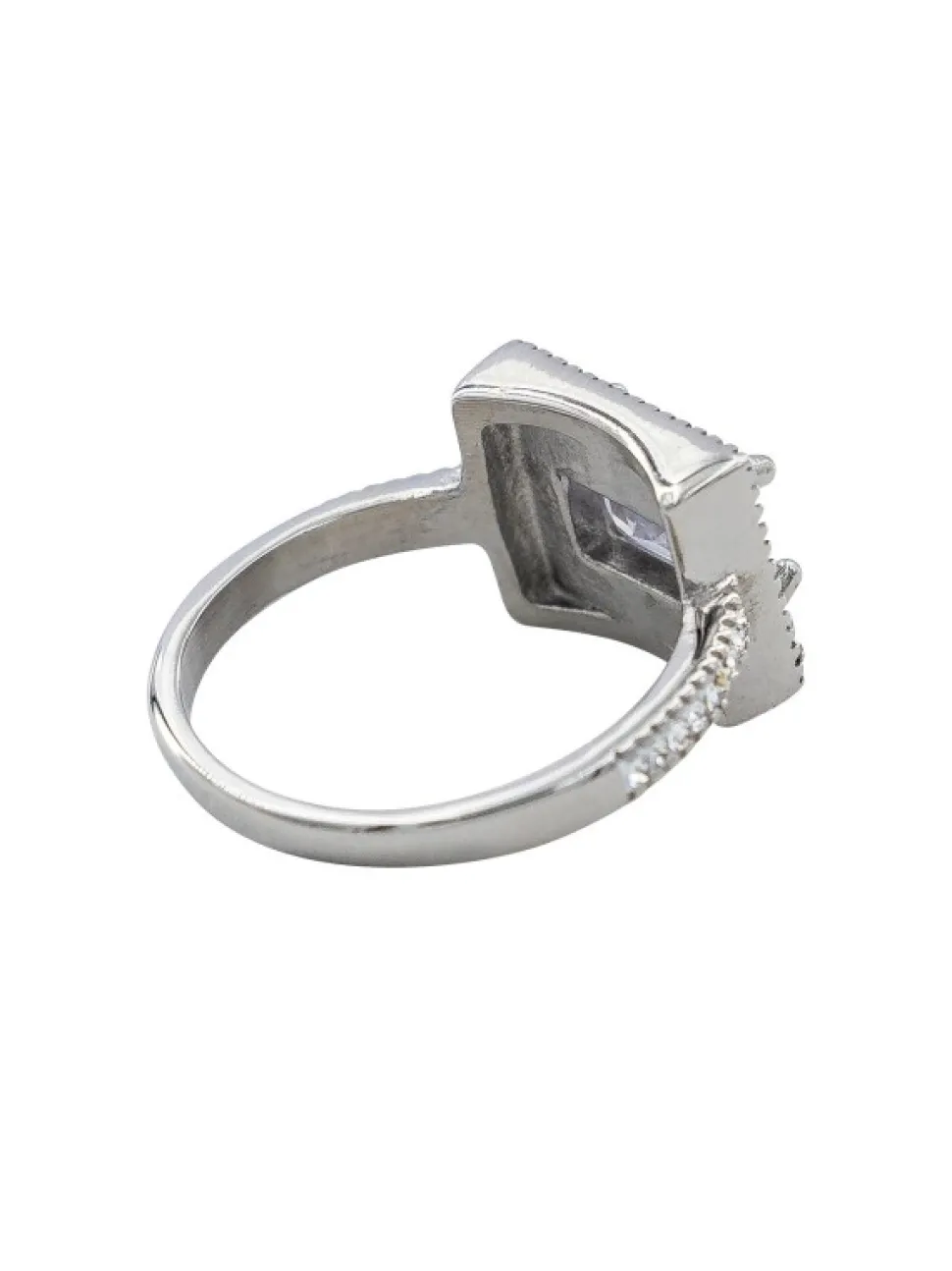 Bague Femme Acier Ornée avec Zirconium