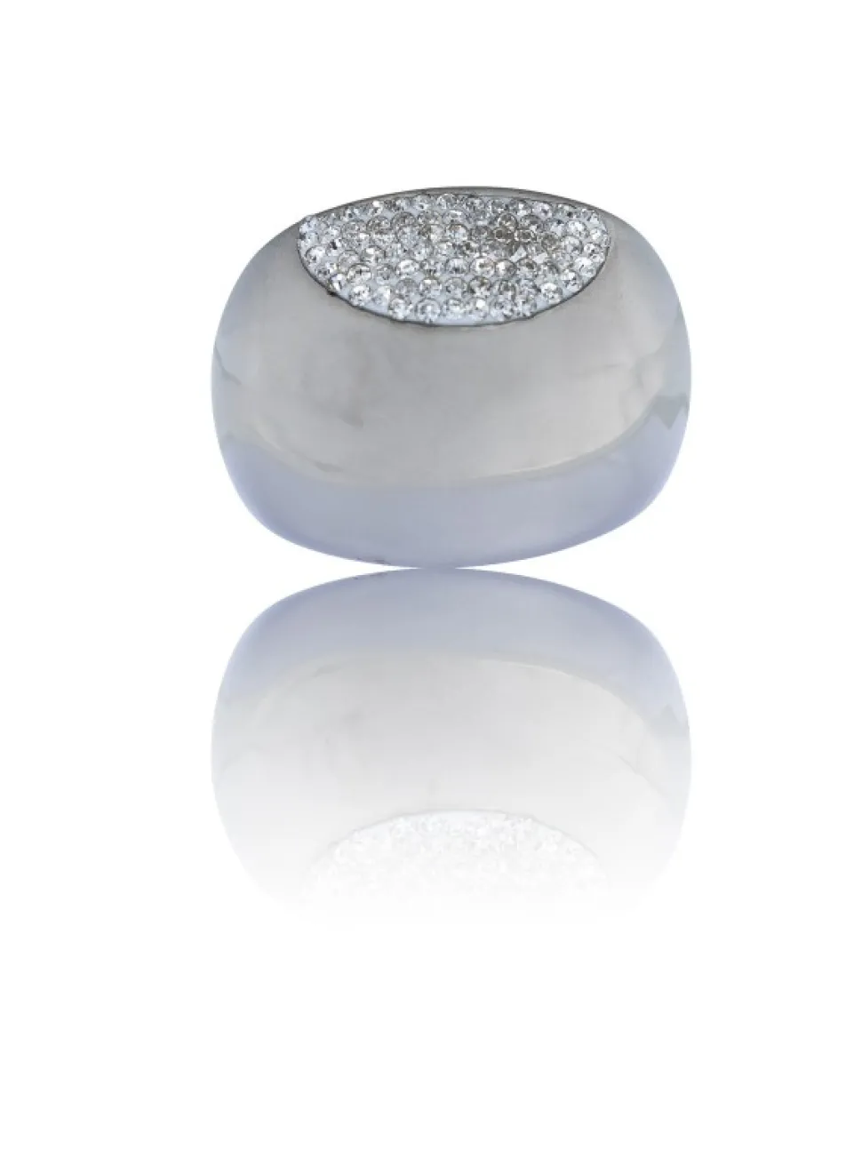 Bague Femme Acier Ornée de Zirconium