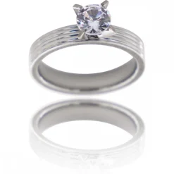 Bague Femme Acier Solitaire DIAMELA