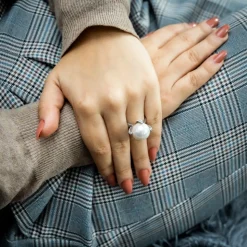 Bague Femme avec Perle et Strass DAPHNEE