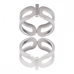 Bague Femme en Acier Ornée avec Zirconium