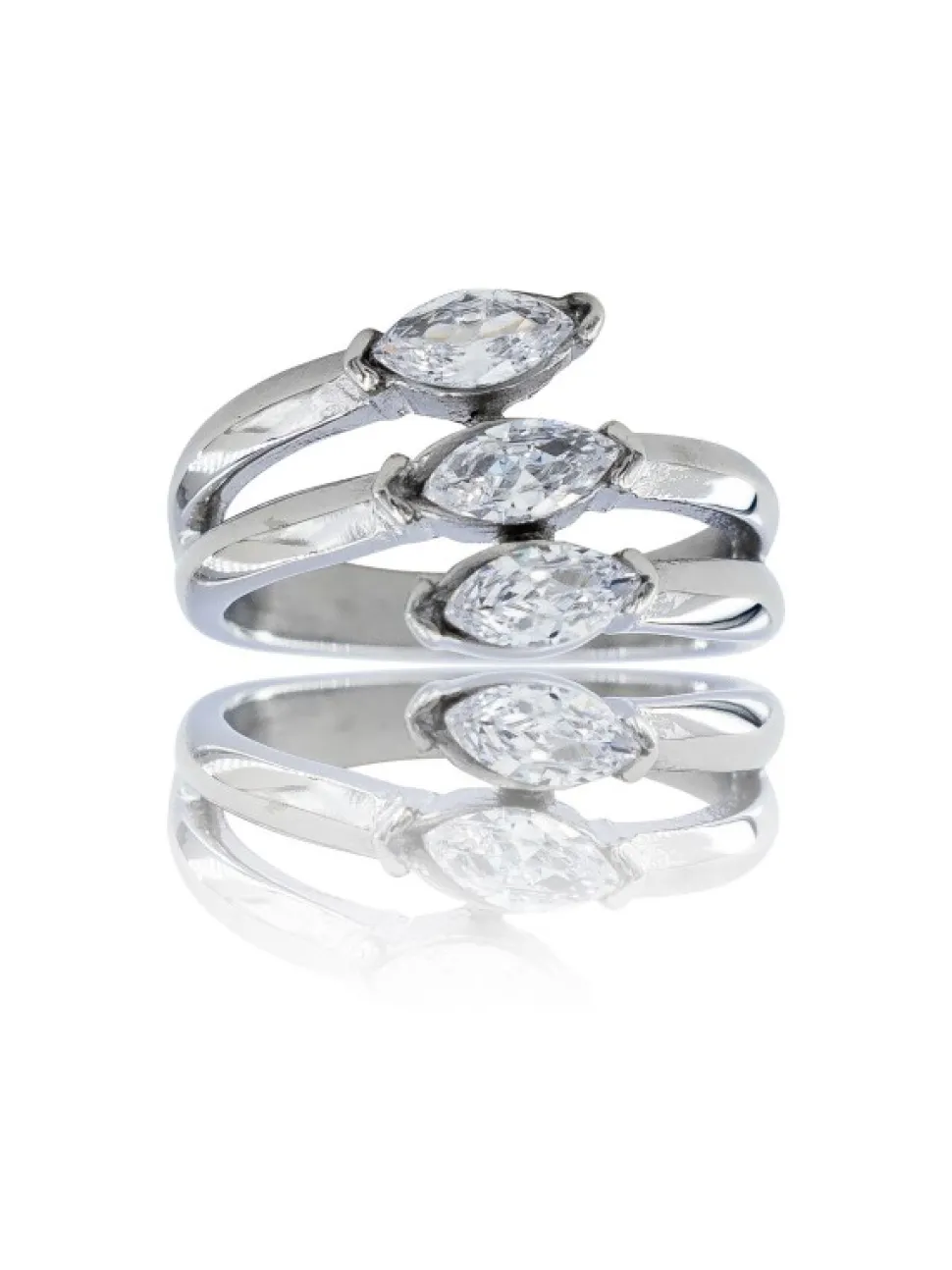 Bague Femme en Acier Ornée Zirconium