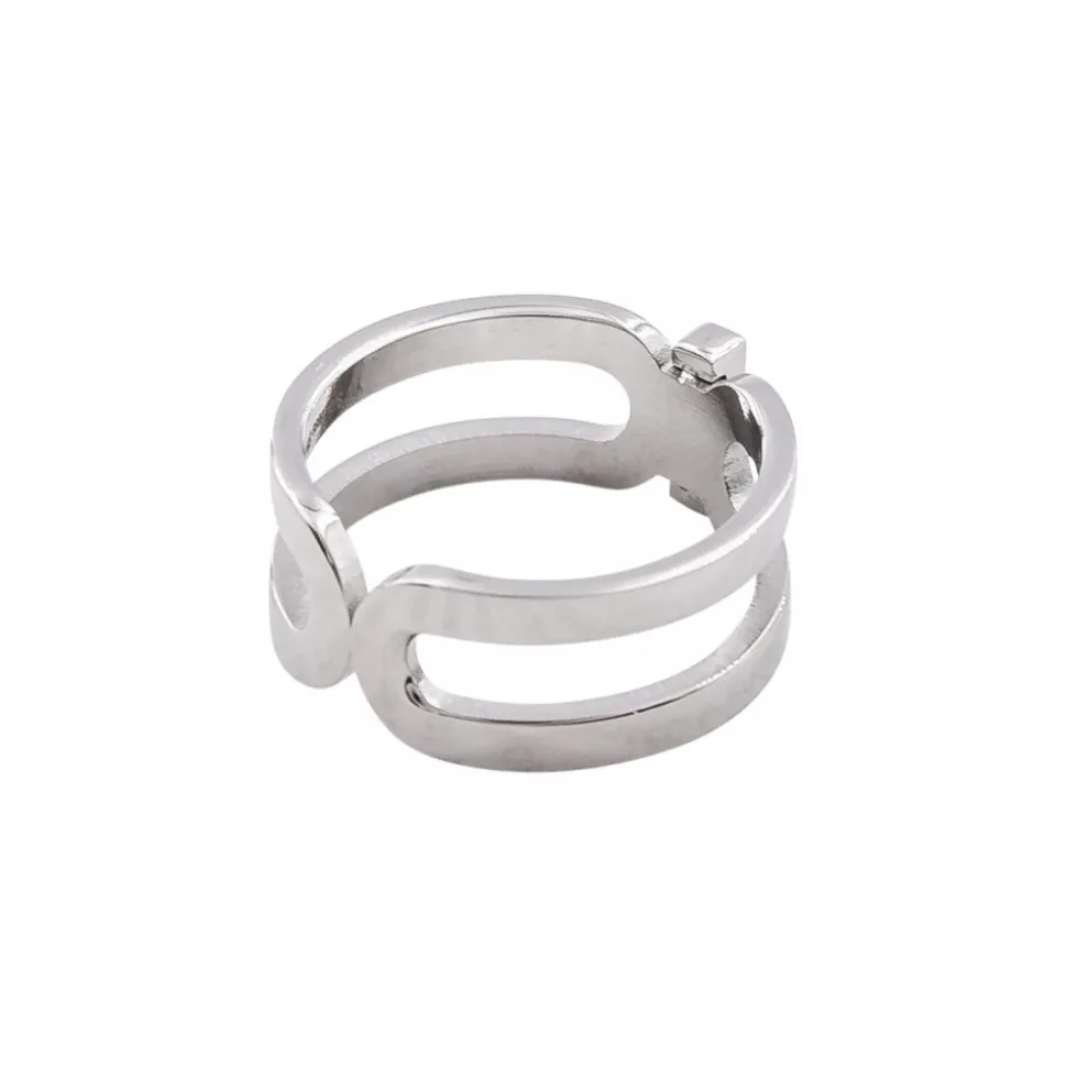 Bague Femme en Acier Ornée avec Zirconium
