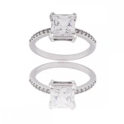 Bague Femme en Métal Ornée Zirconium