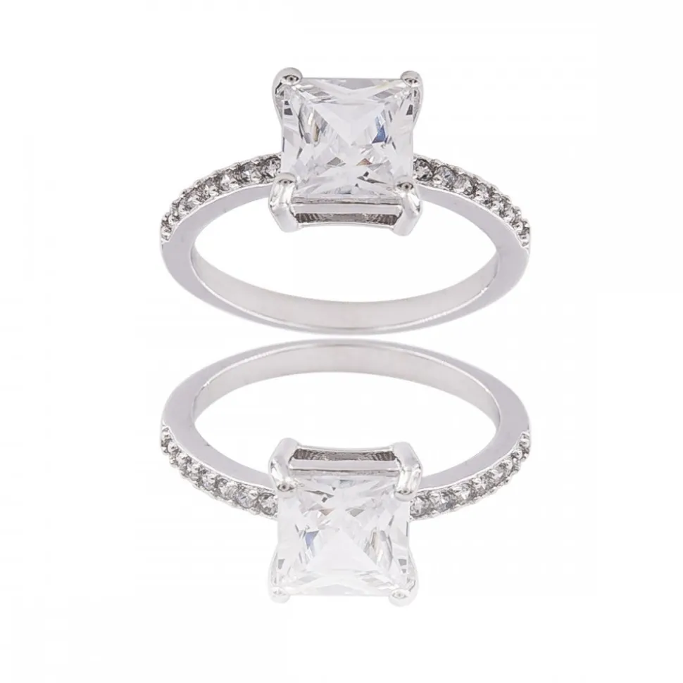 Bague Femme en Métal Ornée Zirconium
