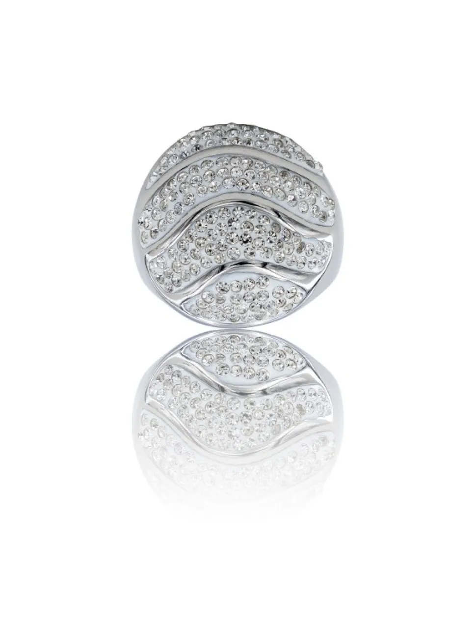 Bague Originale Femme Acier Ornée Zirconium
