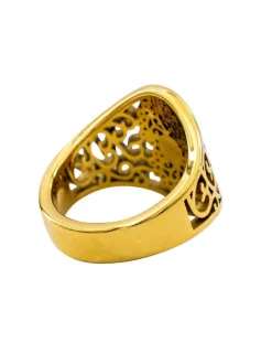 Bague Originale Femme Acier Doré