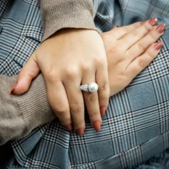 Bague Originale Femme Perle Strass DAPHNEE