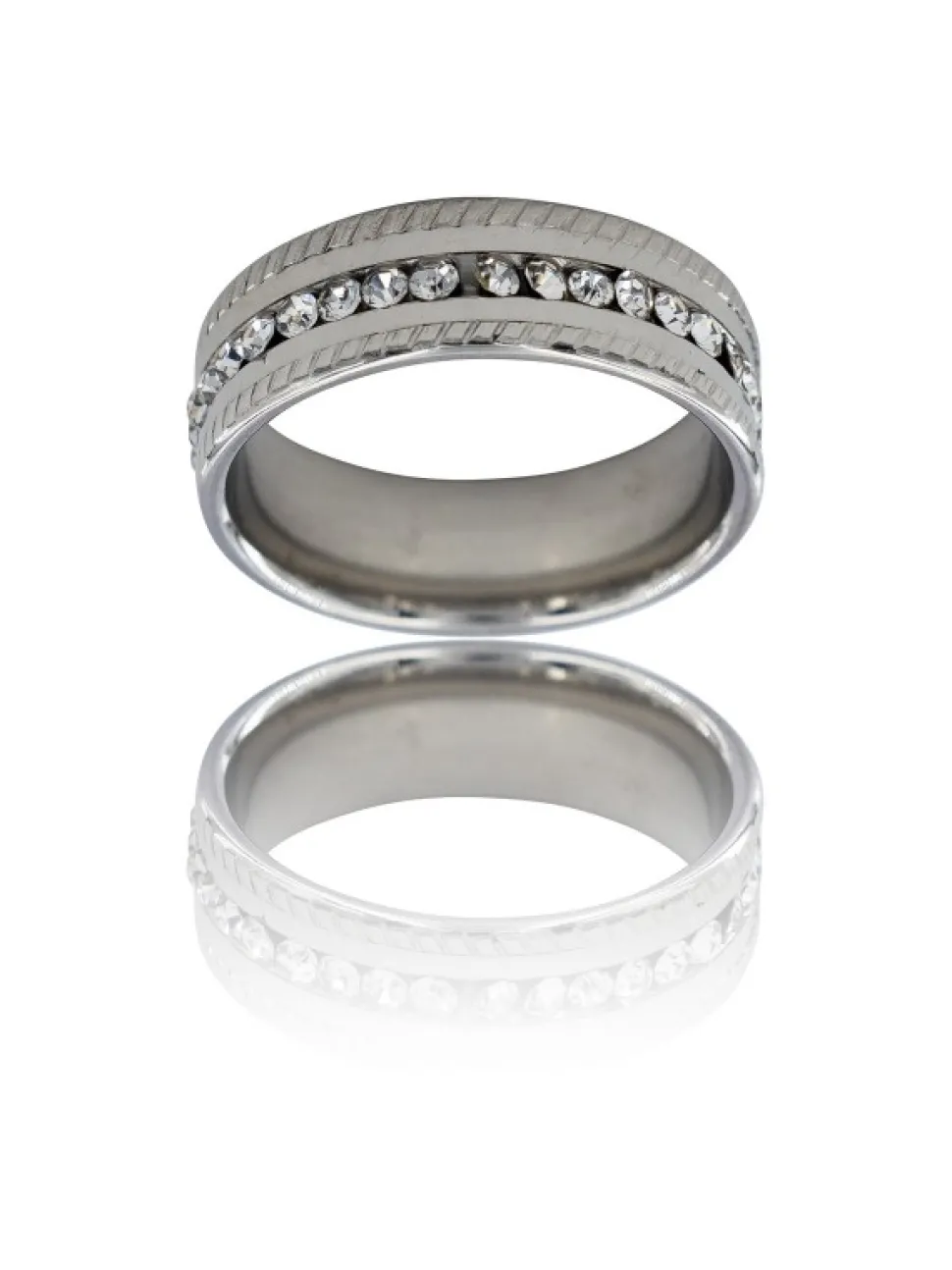 Bague Originale pour Femme Acier Ornée Zirconium
