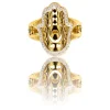 Bague pour Femme Acier Doré Main de Fatma Ornée Zirconium