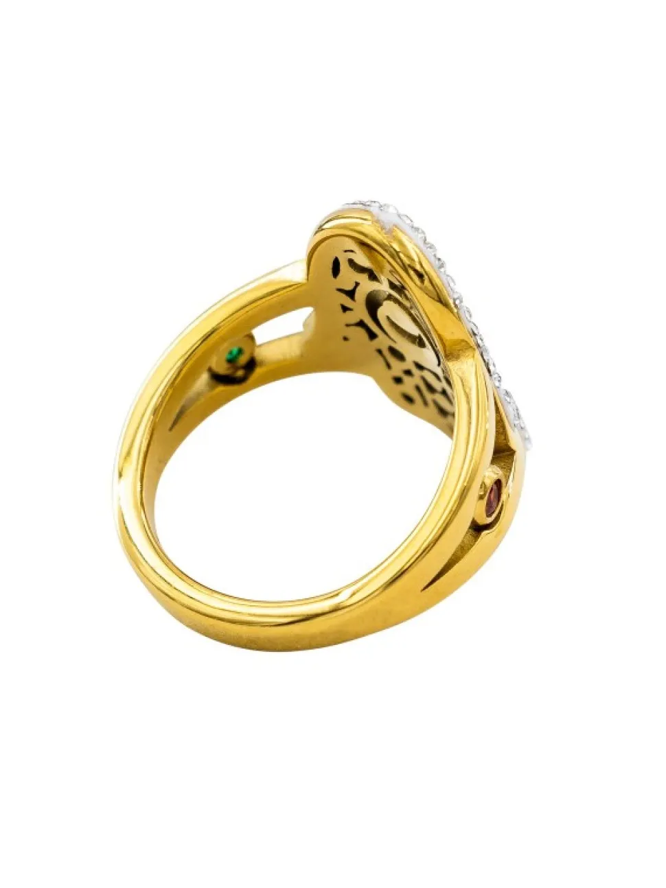 Bague pour Femme Acier Doré Main de Fatma Ornée Zirconium