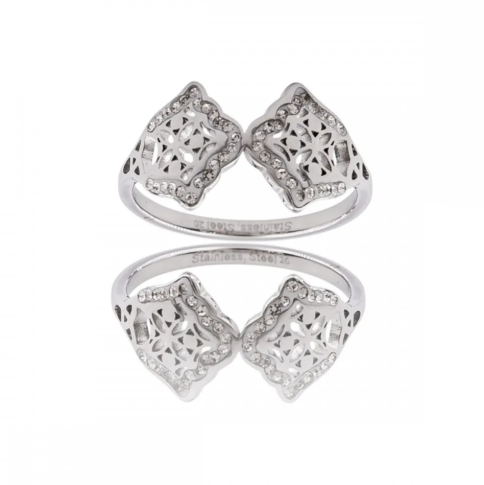 Bague pour Femme Acier Ornée avec Zirconium