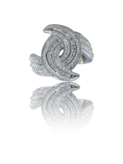 Bague Tendance Femme Acier Ornée Zirconium