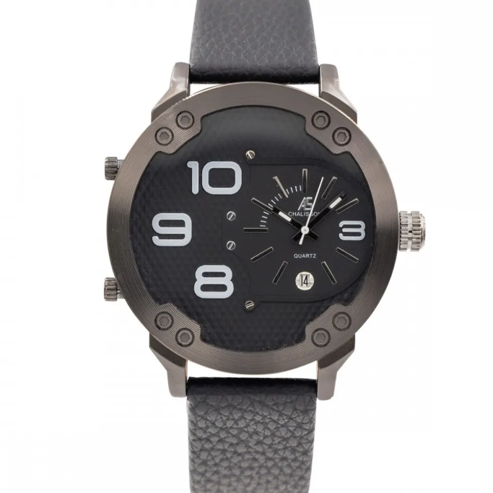 Beau Coffret Montre XL Homme Noir CHTIME