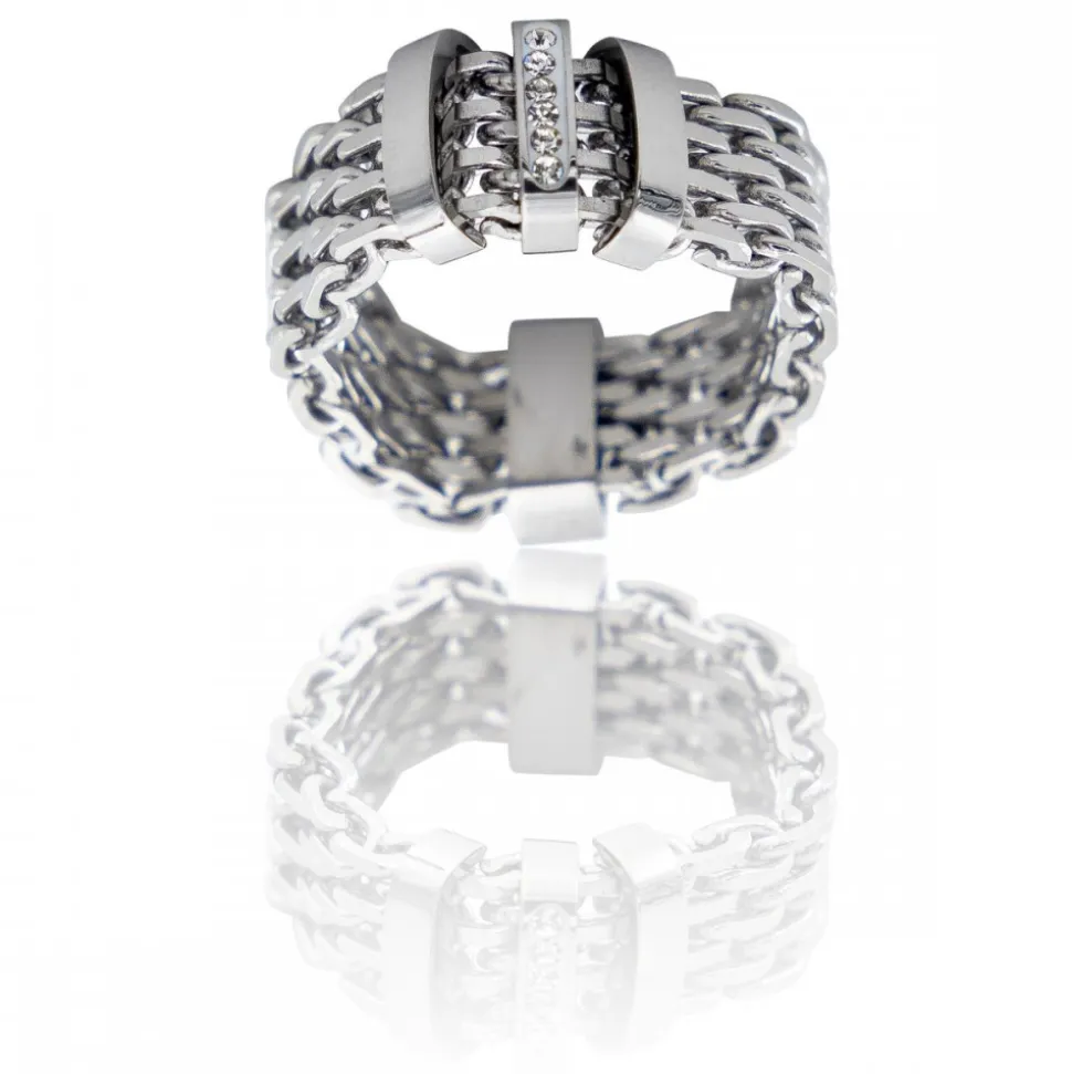 Belle Bague Femme Mailles Strass DAPHNEE