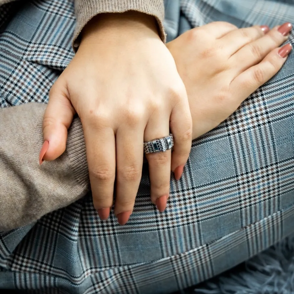 Belle Bague Femme Mailles Strass DAPHNEE