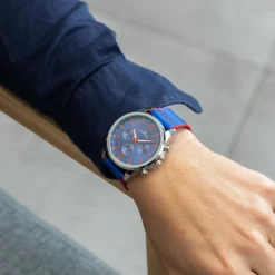 Belle Montre Homme Tissu Bleu GIORGIO