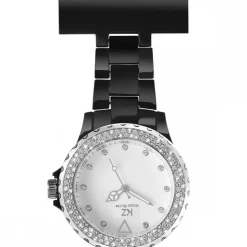 Belle Montre Infirmière Plastique Noir Strass
