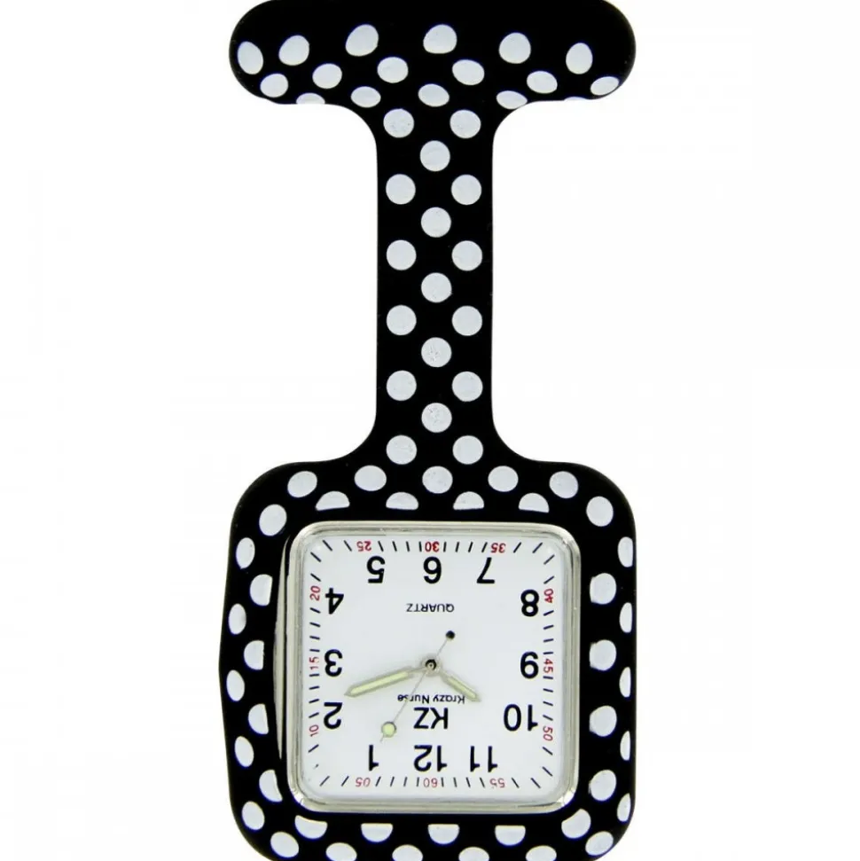 Belle Montre Infirmière Silicone Noir Pois KZ