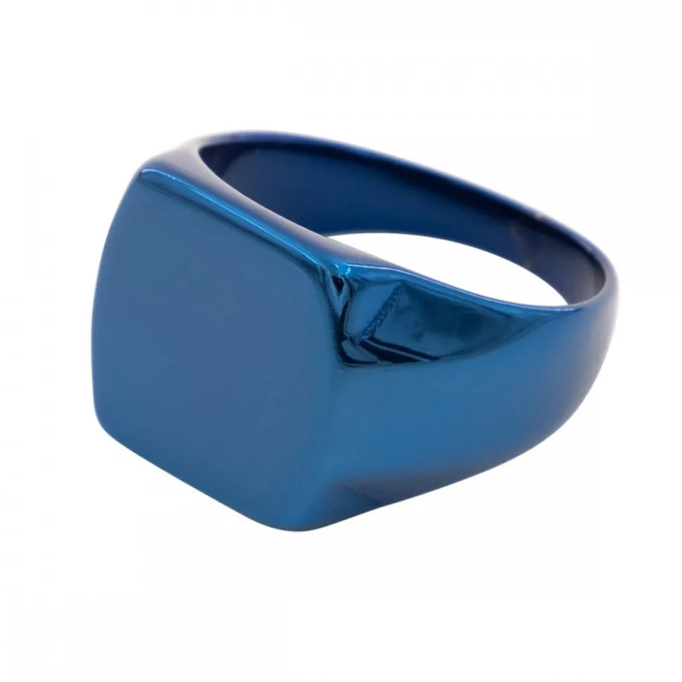 Chevalière en Acier Bleu Homme ENIGMA