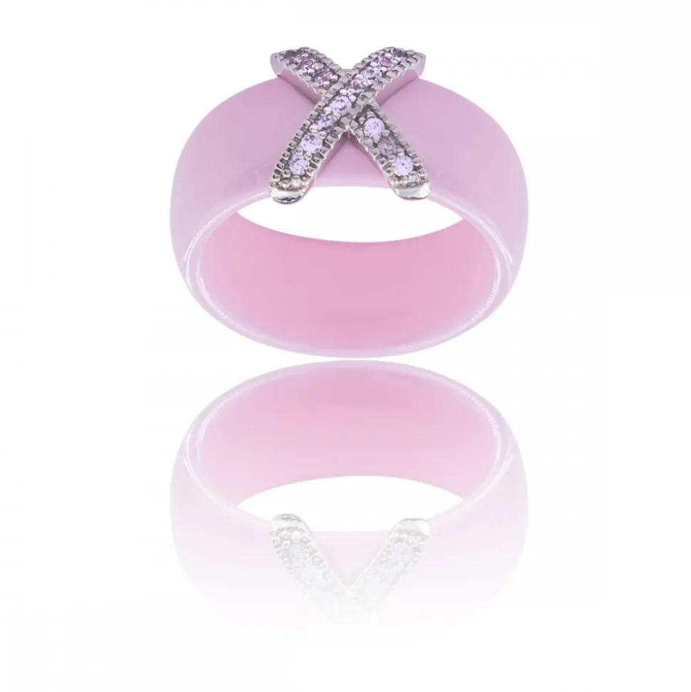 Coffret avec Bague pour Femme Céramique Ornée Zirconium