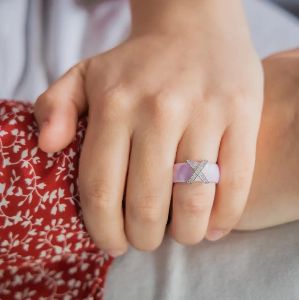 Coffret avec Bague pour Femme Céramique Ornée Zirconium