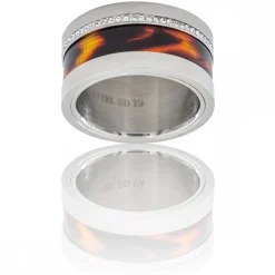 Coffret Bague Femme Acier Ambre