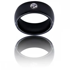 Coffret Bague Femme en Céramique Ornée Zirconium